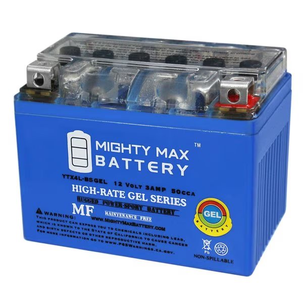 YTX4L-BS GEL Replacement Battery for Extreme XTAX4L-BS, Mighty Max Battery, Mfr#: MAX3952476
